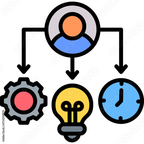 Smart Workflow lineal color icon