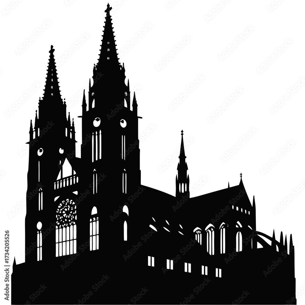 Naklejka premium silhouette of the cathedral
