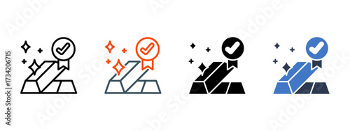 Gold Standards multiple icon style vector illustration