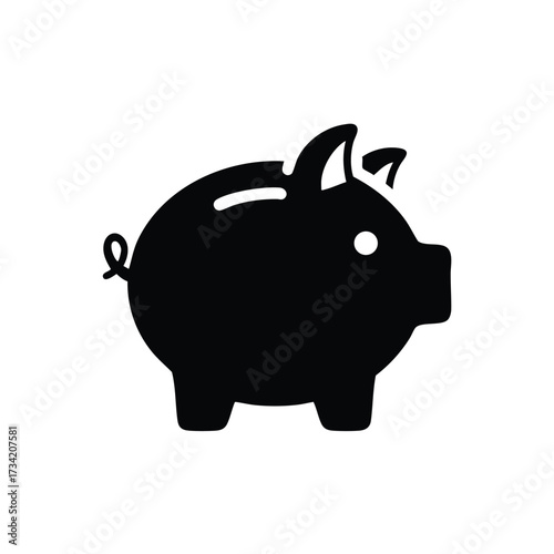 Simple and Cute Piggy Bank with Rounded Body and Small Ears for Saving Money and Financial Planning