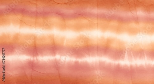 Tie dye abstract tie dye background with horizontal stripes in orange, pink, and white colors commercial usage