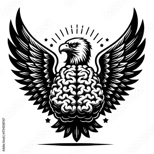 Human brain with Eagle wings depicting Limitless Thinking vector image illustration