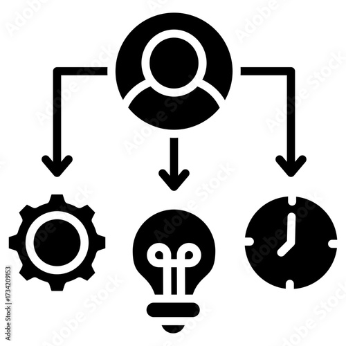 Smart Workflow glyph icon