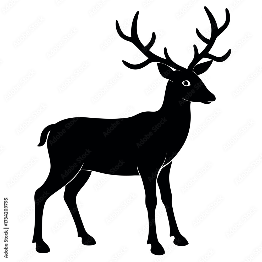 Fototapeta premium deer silhouette vector illustration