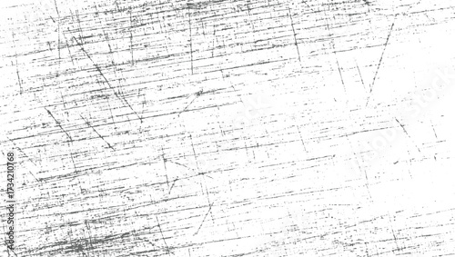 distressed surface with numerous gray scratches and marks on a white background.