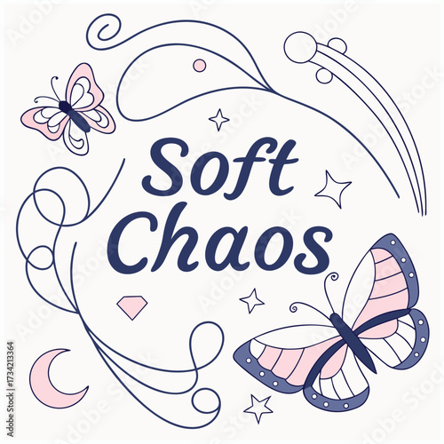 Soft Chaos Typography T-Shirt Design