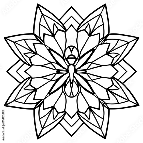 black and white abstract flower