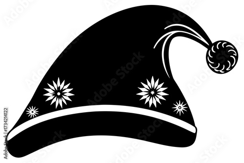 black and white hat