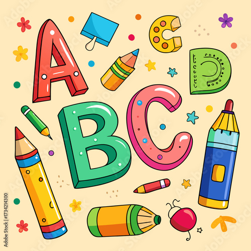 seamless pattern with school supplies