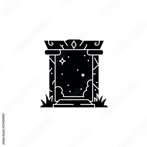 Mystical Fantasy Portal Glyph Icon to Another Dimension.