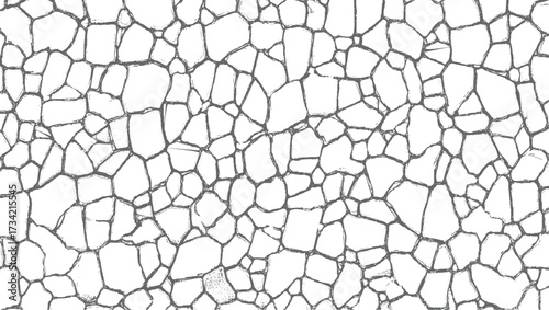 Abstract pattern of irregular grey polygonal shapes with textured lines on a white background.