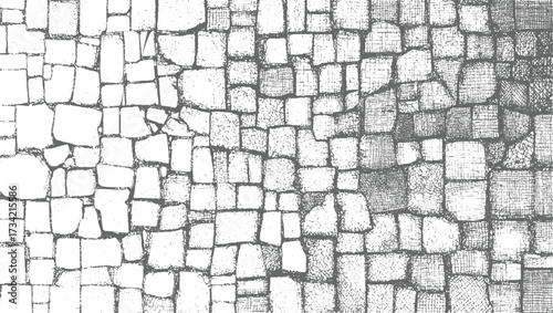 grey and white rough stone wall texture with irregular blocks and varied surface detail.