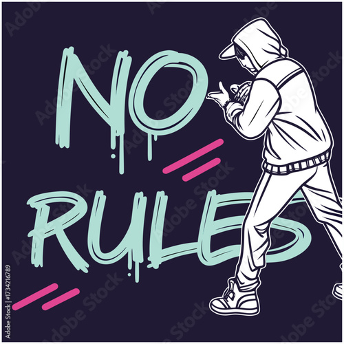 No Rules Typography T-Shirt Design