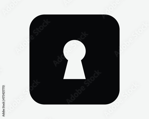 Keyhole Square Icon Key Hole Shape Locker Sign Lock Security Secure Private Confidential Encrypted Secret Password Access Symbol Digital Privacy