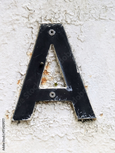 Written Wording in Distressed State Typography Found Ransom Letter A