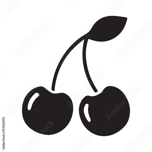 nice and cool chary fruits silhouathes iocn vector design icon on white background