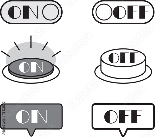 資料用 ON/OFF Icons (monochrome) – プレゼン資料に使えるオン・オフ切替アイコンセット(白黒)