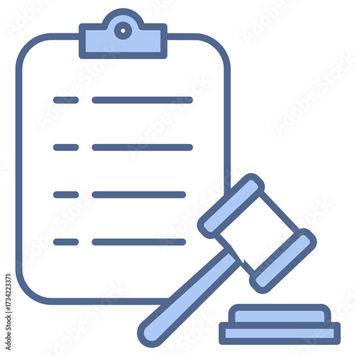 Power Of Attorney Blue Icon