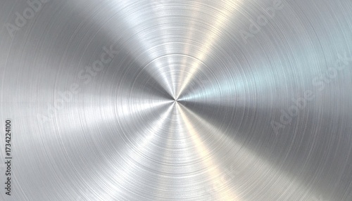 Circular brushed metal texture with concentric lines radiating from the center, showing a gradient of light and shadow creating a polished, reflective surface