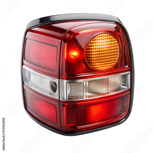 Car tail light isolated on transparent background, automotive part for vehicle