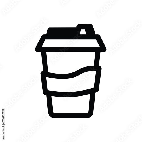 Disposable Coffee Cup with Lid and Sleeve for Hot Beverages in a Takeaway Setting