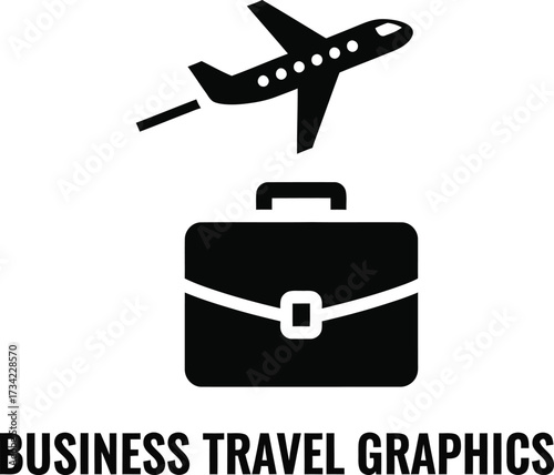 Airplane and briefcase icon representing business travel