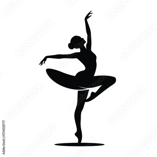 Elegant silhouette of a ballerina in a graceful pose