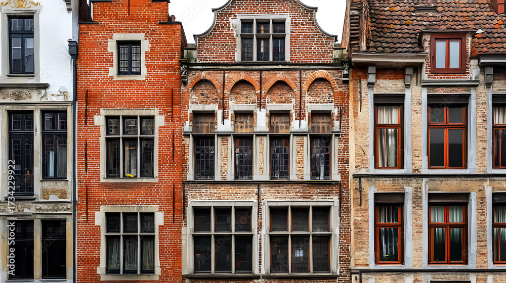 Fototapeta premium The facade of a historic building in Bruges.