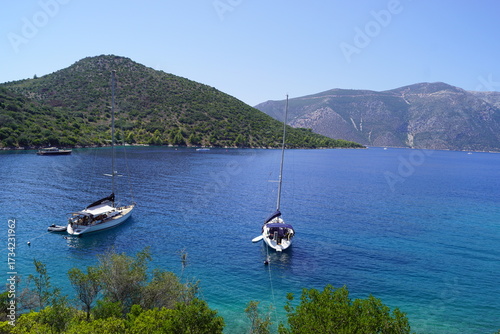 Fototapeta Naklejka Na Ścianę i Meble -  The paradise beaches of Paxos in the Greek Ionian Islands of the Mediterranean Sea