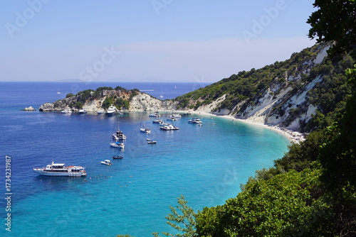 Fototapeta Naklejka Na Ścianę i Meble -  The paradise beaches of Paxos in the Greek Ionian Islands of the Mediterranean Sea