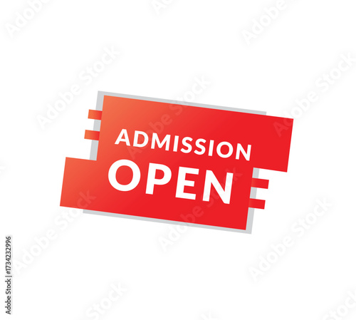 Admission open sticker for banner. Web Advertising design. Modern icon vector image.