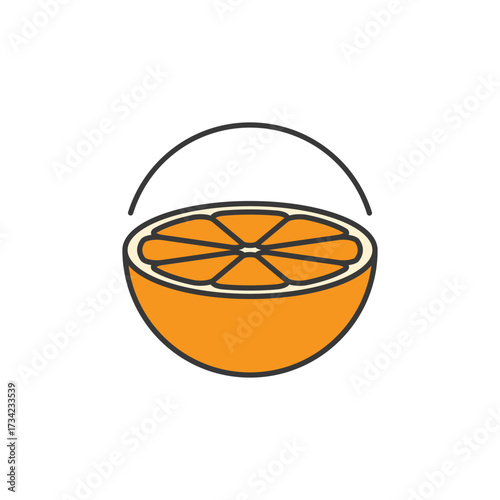 Sliced citrus with radiant segments and a leafy arc, ideal for juice brands, tropical menus, or farm-fresh labels. Zesty, sun-kissed, and naturally energizing
