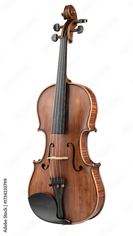 Obraz premium Elegant Violin Isolated on Black Background Showcasing Craftsmanship and Musical Instrument Design for Classical Music Performances