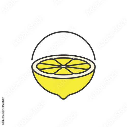 Bright citrus half with radiant segments and a gentle arc, ideal for detox labels, garden-fresh branding, or zesty menu icons. Tart, clean, and naturally uplifting