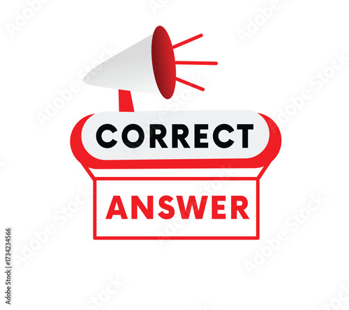 Correct answer sign vector editable eps web or marketing concept, element for web.