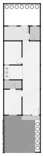 floor plan of a modern unfurnished house for your design. Suburban house vector blueprint. Architectural background. eps.