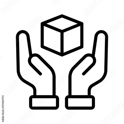 Handle with care icon. Cargo is fragile or requires special care during delivery or storage. Vector Illustration