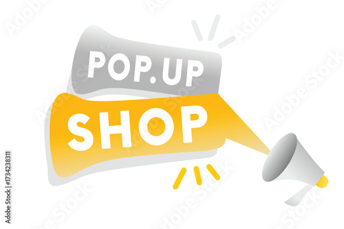 Popup shop - banner, business or marketing concept. vector sign web graphic.