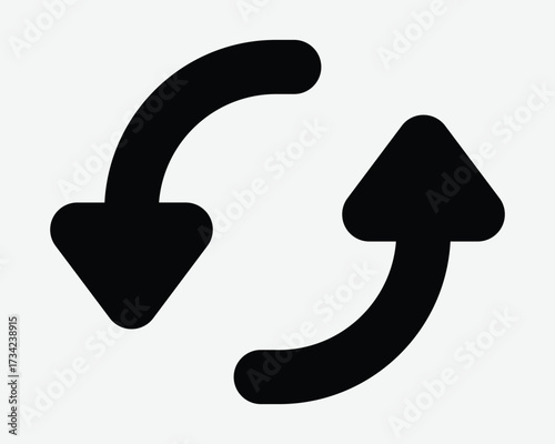 Refresh Arrow Icon Sync Arrowhead Sign Reload Pointer Symbol Circle Twist Load Loading Rotation Rotate Recycle Cycle Point Pointing Direction