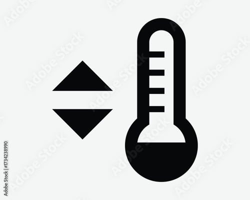 Temperature Adjust Scale Up Down Icon Thermometer Measurement Increase Decrease Arrow Thermostat Control Controller Weather Forecast Sign Symbol