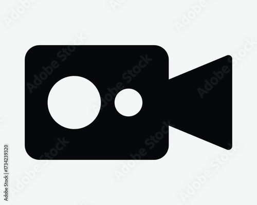 Video Camera Icon Recording Movie Production Motion Picture Capture Film Media Recorder Shoot Multimedia Broadcast Television Cinema Symbol CCTV Sign