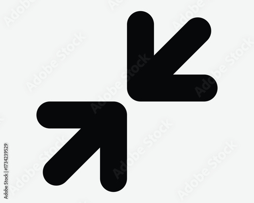 Zoom Out Icon Pinch Out Arrow Sign Arrowhead Point Pointing Inward In Middle Center Pointer Black Scale In Enlarger Minimize Shrink Size navigation