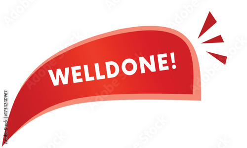 Welldone - vector banner illustration colorful art . Editable art elements. Graphic shape design.