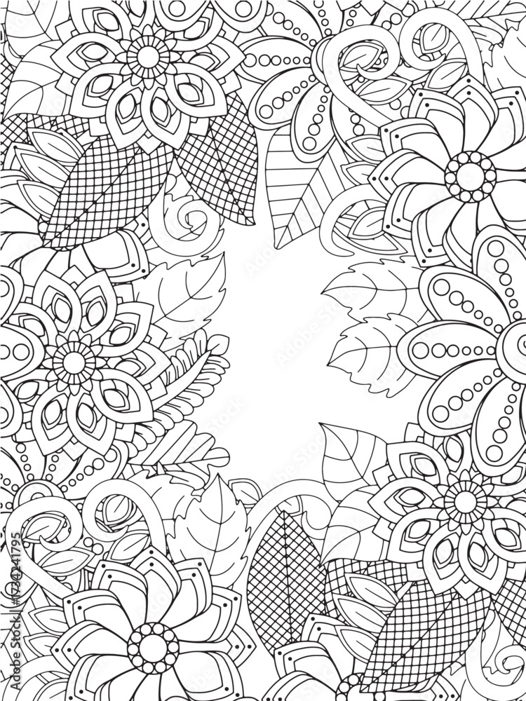 Fototapeta premium Summer Flowers Coloring Pages