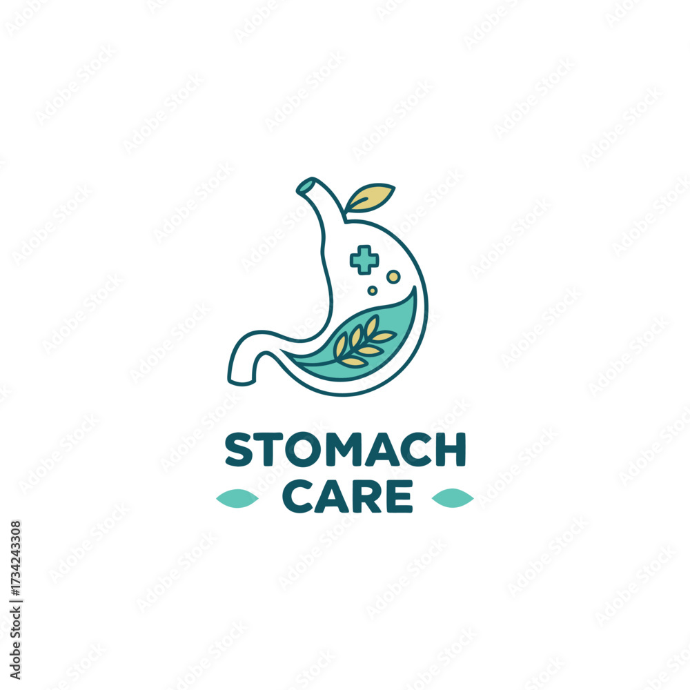 Obraz premium stomach care logo design vector 