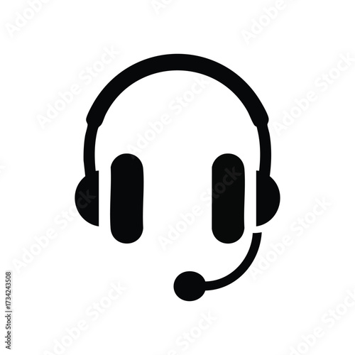 Close-up of a professional headset with microphone for communication and customer service support