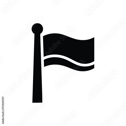 Silhouette of a flag on a pole waving in the wind against a plain , symbolizing patriotism, celebration, or national pride