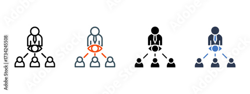 Supervisor multiple icon style vector illustration
