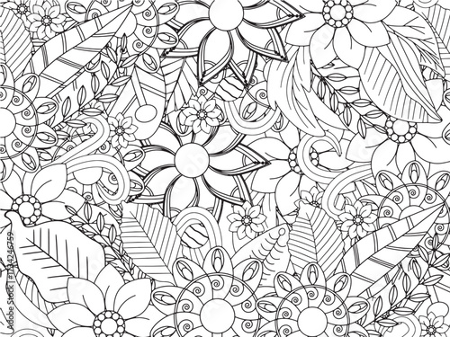 Relax with Flowers Coloring Sheets