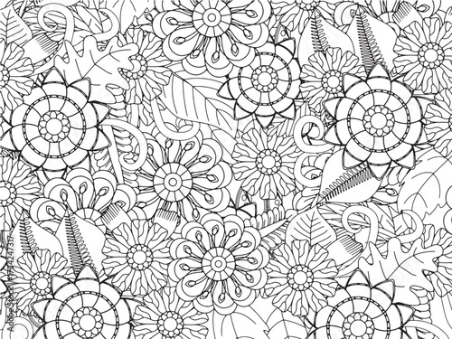 Relax with Flowers Coloring Sheets